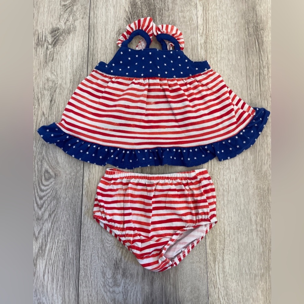 Cat & Jack Stars And Stripes 3-6 Months Outfit - Picture 1 of 5
